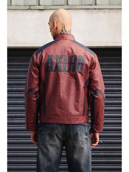 Snitch - Grind Maroon Printed Full Sleeves Regular Casual Jacket for Men