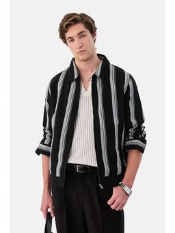 Snitch - Black Stripes Full Sleeves Regular Casual Shacket