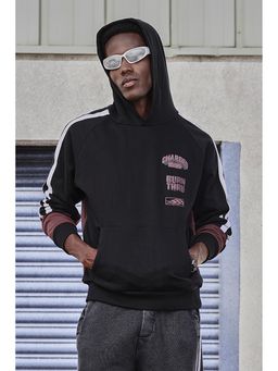 Snitch - Grind Black Printed Full Sleeves Oversized Casual Hoodie