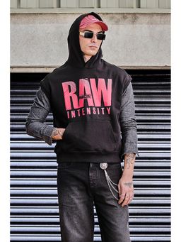 Snitch - Grind Black Printed Sleeveless Oversized Casual Hoodie