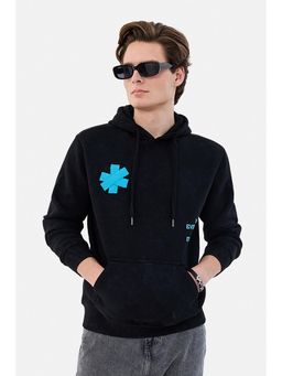 Snitch - Black Washed Full Sleeves Regular Casual Hoodie