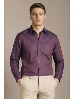 Louis Philippe - Men Purple Print Full Sleeves Formal Shirt