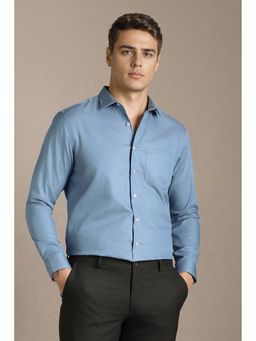 Louis Philippe - Men Light Blue Solid Full Sleeves Formal Shirt