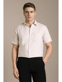 Louis Philippe - Men Pink Check Half Sleeves Formal Shirt