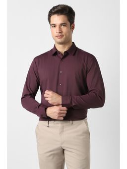 Peter England - Men Maroon Slim Fit Full Sleeves Formal Shirt