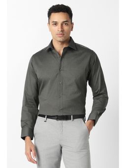 Van Heusen - Men Grey Solid Full Sleeves Formal Shirt