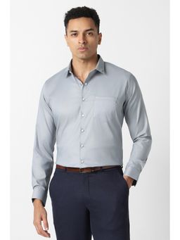 Van Heusen - Men Grey Solid Full Sleeves Formal Shirt