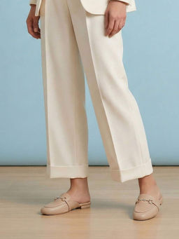 Mochi - Women Beige Casual Mules Heels