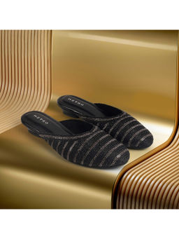 Metro - Women Black Festive Mules Heels