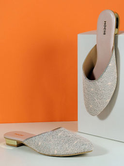 Mochi - Women Grey Party Mules Heels