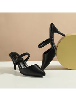 Mochi - Women Black Party Mules Heels