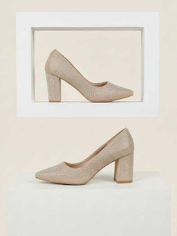 Metro - Women Beige Party Pump Heels