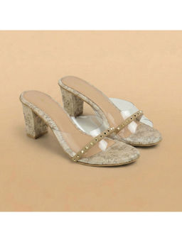 Metro - Women Gold Party Block Heels