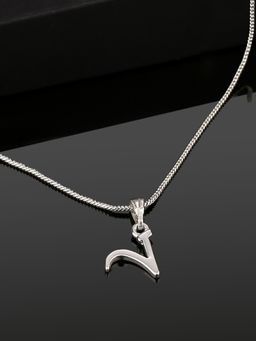 Estele - Valentine Gift - Rhodium Plated Initial V Letter Pendant for Women