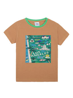 ANTHRILO - Cotton Rich Los Angels Brown Short Sleeve Boys T-Shirt