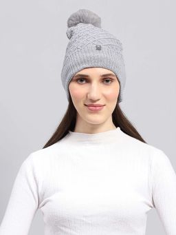 Monte Carlo - Winter Womens Self Design Grey Beanie