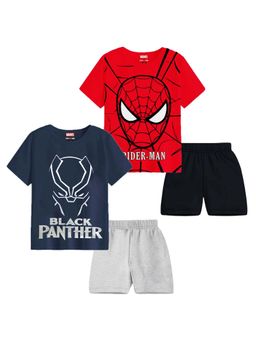 Kuchipoo - Marvel Boys Cotton T-Shirts and Shorts (Mkuc-Nsut-122) (Set of 4)
