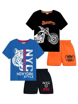 Kuchipoo - Boys Cotton T-Shirts and Shorts (Kuc-Nsut-129) (Set of 4)