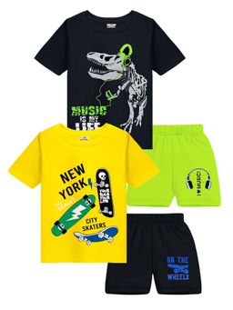 Kuchipoo - Boys Cotton T-Shirts and Shorts (Kuc-Nsut-131) (Set of 4)