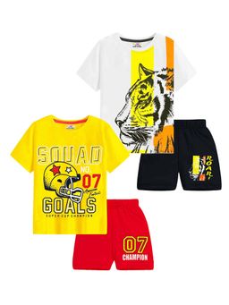 Kuchipoo - Boys Cotton T-Shirts and Shorts (Kuc-Nsut-135) (Set of 4)