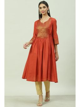 Biba - Orange Dip Dyed Kurta