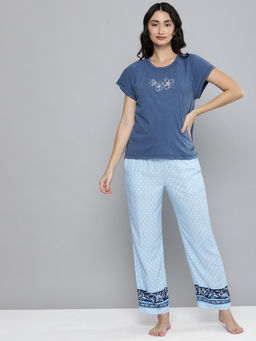 Chemistry - Printed Nightsuit - Blue
