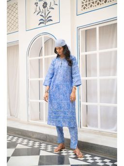 Naav - Noor Floral Blue Kurta with Pant and Dupatta