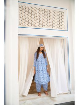 Naav - Noor Floral Blue Kurta with Salwar and Dupatta