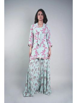 Rukinder Kumar - Floral Yard Print Tunic with Sharara