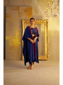 Rukinder Kumar - Ombre Kanjivaram Bralette with Cape and Pant