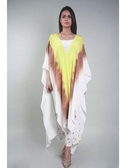 Rukinder Kumar - Ombre Cape with White Beaded Pants and Crop Top