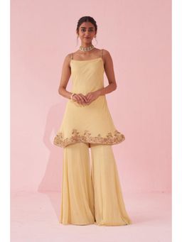 STUDIO BAGECHAA - Genda Yellow Kurta with Sharara