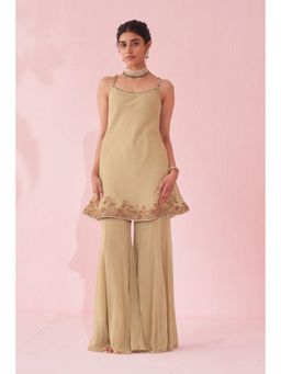 STUDIO BAGECHAA - Genda Green Kurta with Sharara