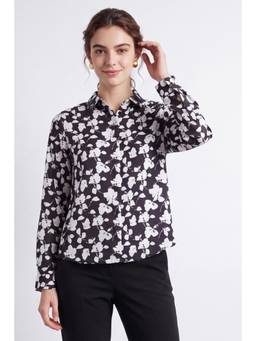 Allen Solly - Women Black Printed Polyester Shirt