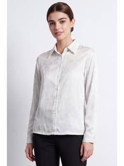 Allen Solly - Women Off White Printed Polyester Shirt