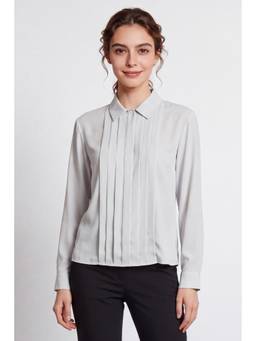 Allen Solly - Women Off White Solid/Plain Polyester Shirt