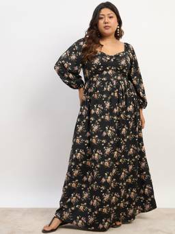 Berrylush - Women Black Printed Polyester Dress
