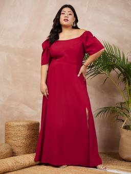 Berrylush - Women Red Solid/Plain Polyester Dress