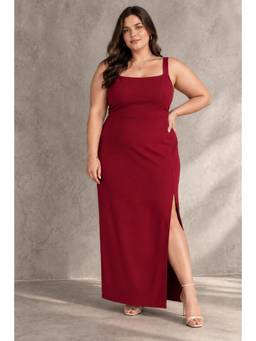 Berrylush - Women Red Solid/Plain Polyester Dress