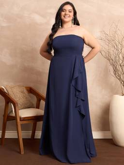 Berrylush - Women Blue Solid/Plain Polyester Dress