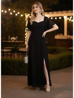 Berrylush - Women Black Solid/Plain Polyester Dress