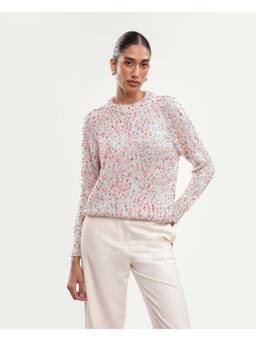 RAREISM - Women Multi-Color Textured Acrylic Blend Sweater