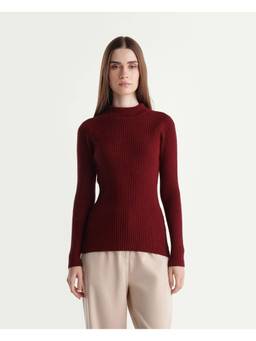 RAREISM - Women Red Textured Viscose Blend Sweater