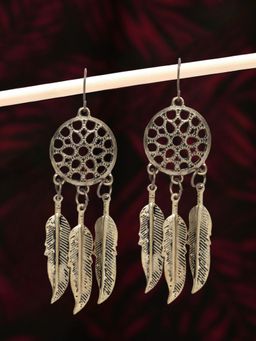 OOMPH - Antique Gold Dream Catcher Bohemian Fashion Drop Earrings