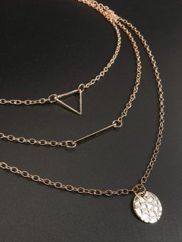 OOMPH - Gold Tone Metal Multi Layered Multi-Strand Delicate Fashion Necklace