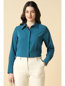 Allen Solly - Blue Solid Regular Shirt