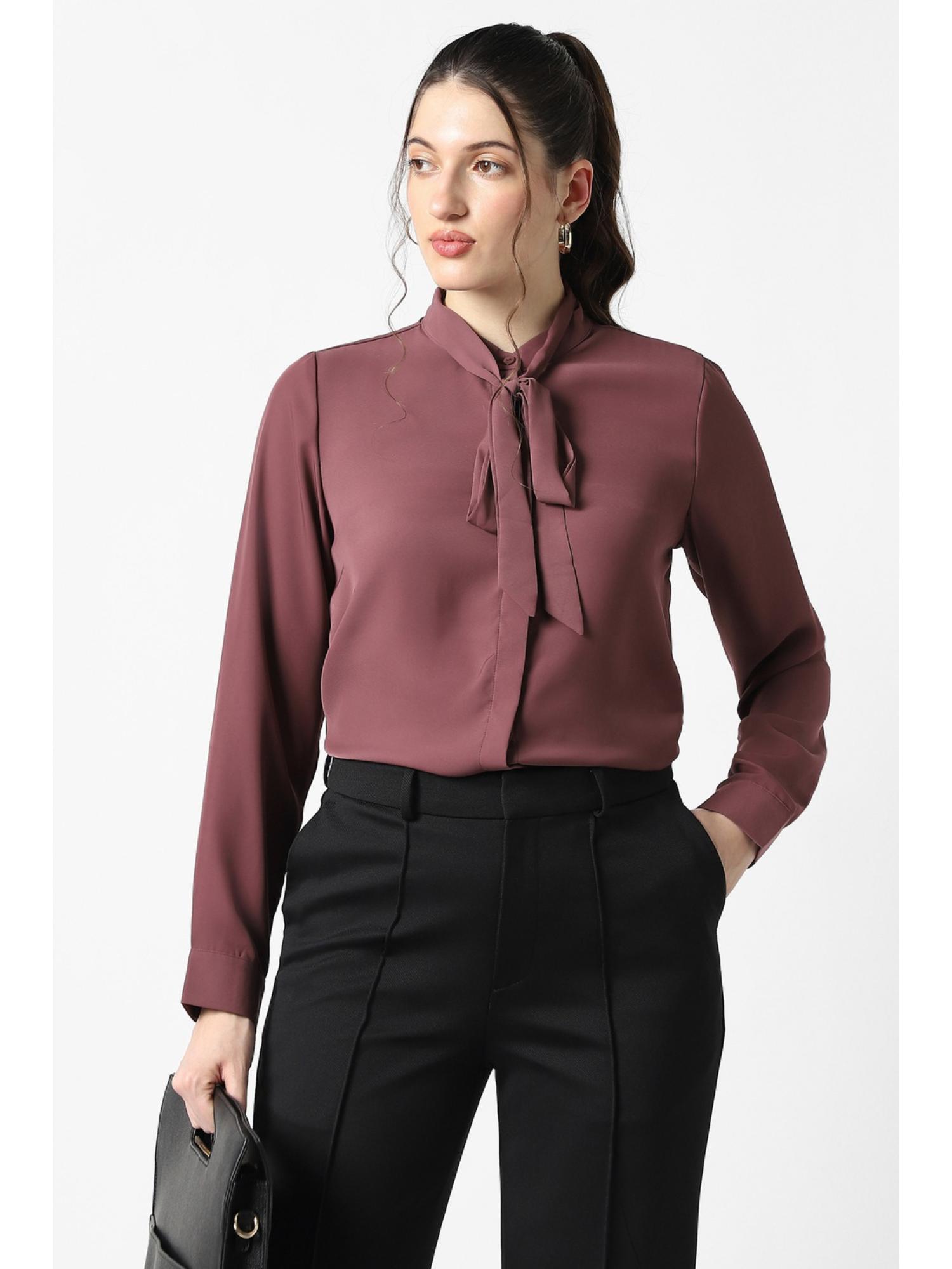 van heusen Mauve Solid Regular Shirt-picture-42