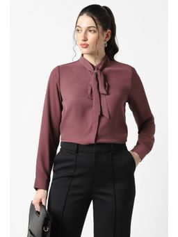 Van Heusen - Mauve Solid Regular Shirt