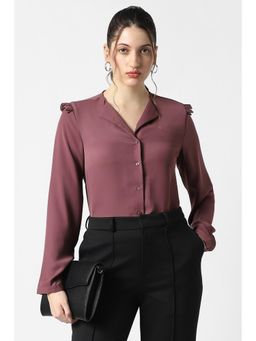 Van Heusen - Mauve Solid Regular Shirt