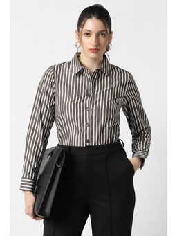 Van Heusen - Brown Stripes Regular Shirt